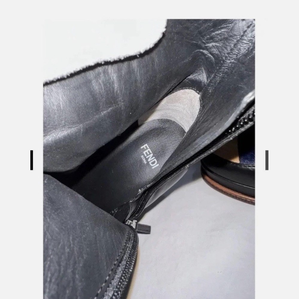 Fendi Black and Blue Heeled Boots - Picture 4 of 4